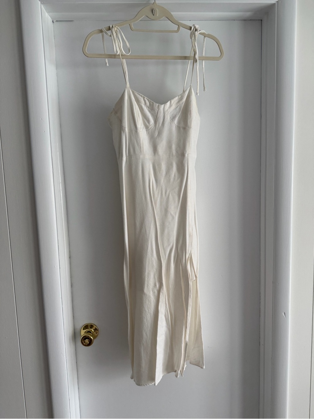 Ivory Slip Dress with Tie Straps